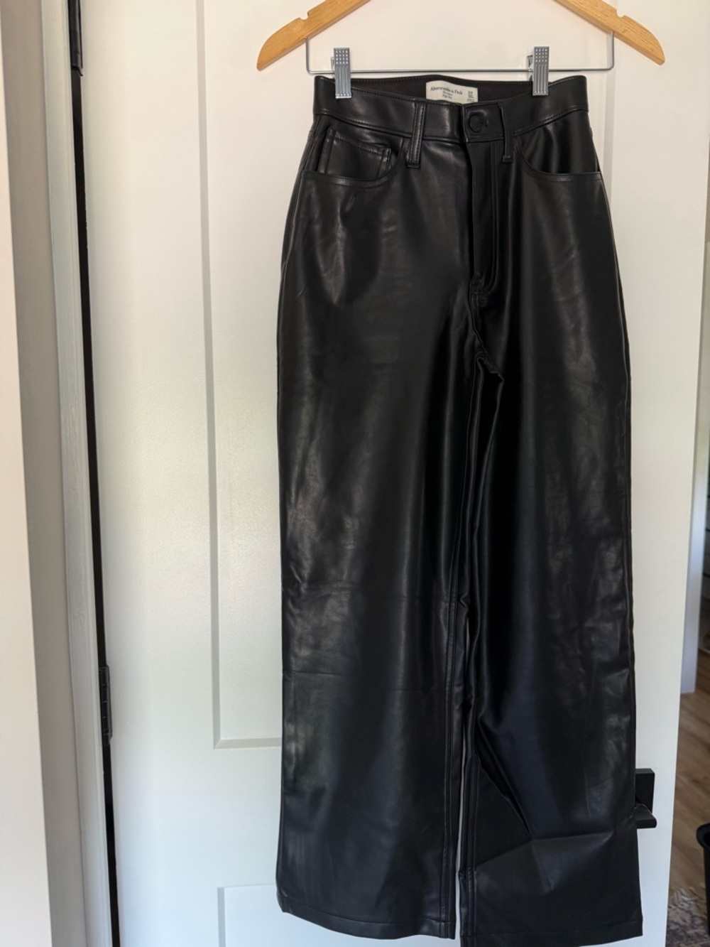 Abercrombie & Fitch Black Faux Leather High-Rise Pants